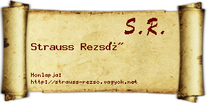 Strauss Rezső névjegykártya